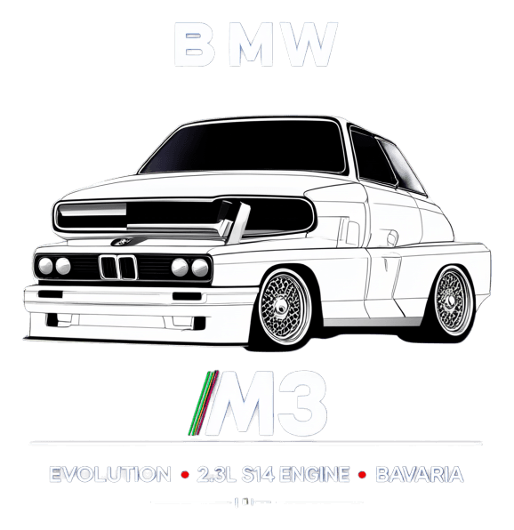 BMW E30 M3 transparent vector artwork
